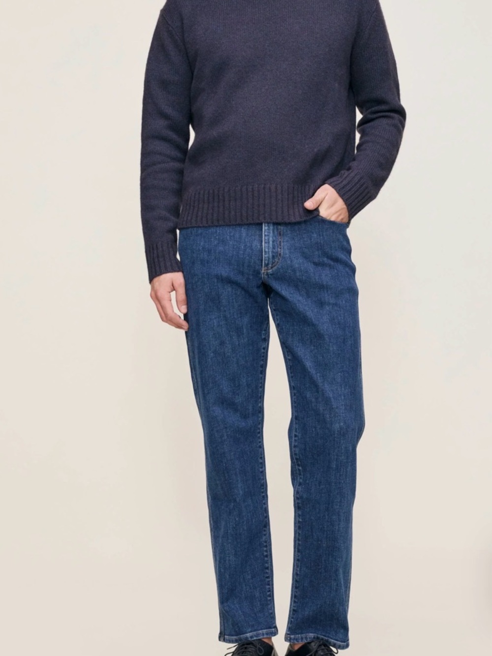 DL1961 Men's Straight Jeans in Dark Blue Denim